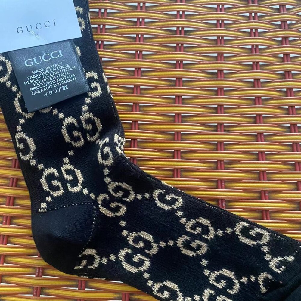 Gucci New Double G Black Sports Stocking